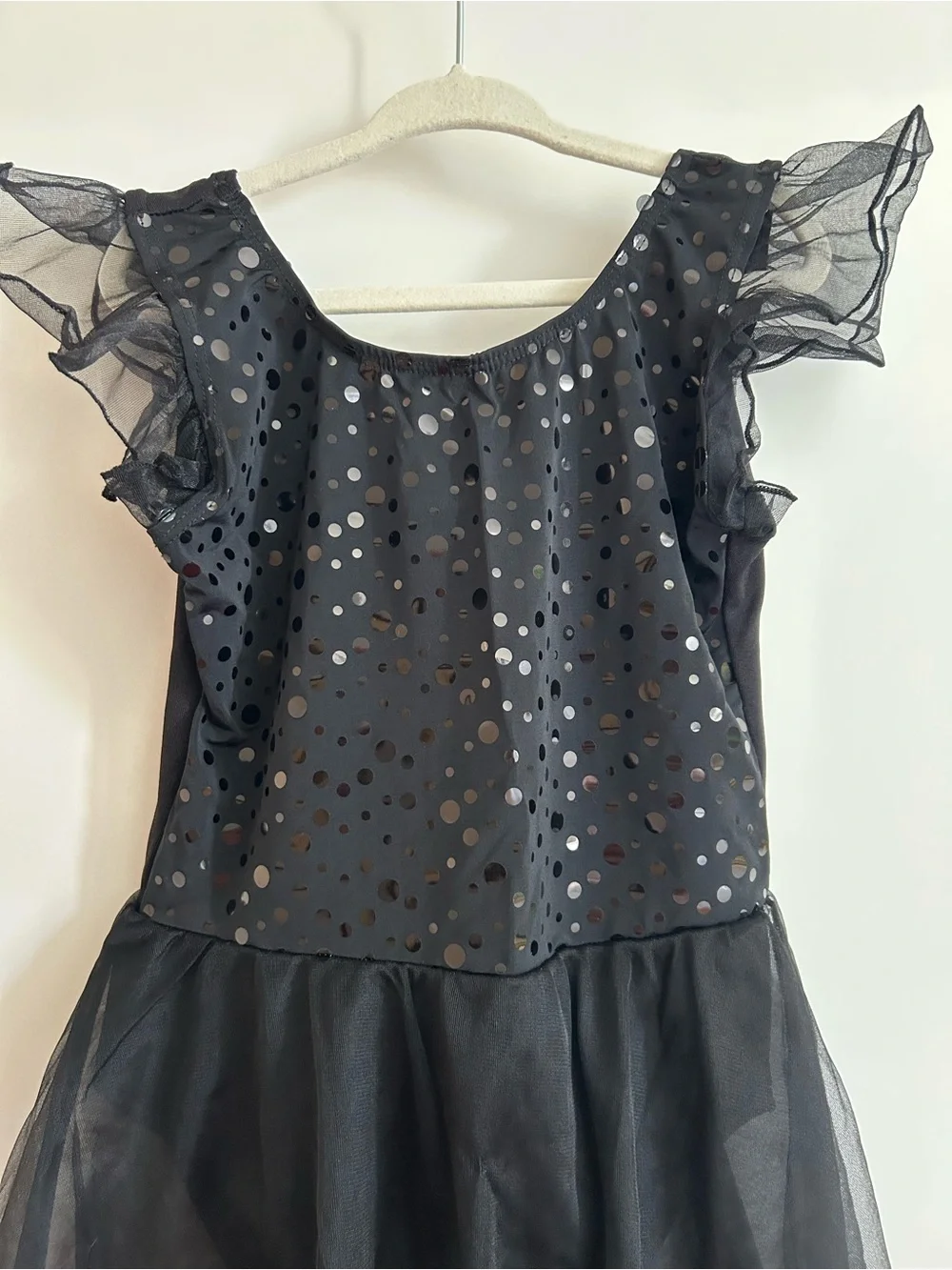 Danskin Now Black Sequin Tulle Kids Costume Dance Dress - Size M (7/8)